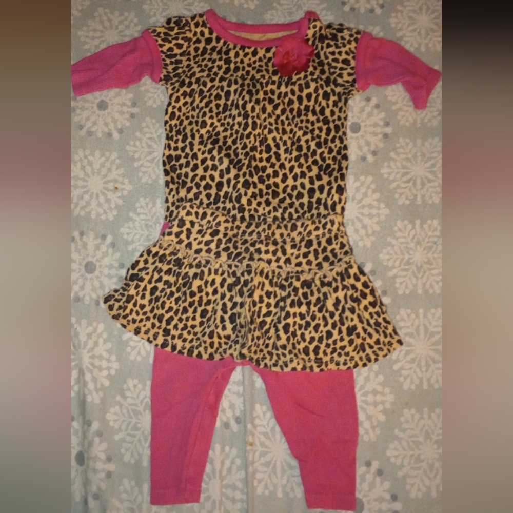 EUC (0-3 Mon.) Garanimals Cheetah Print 2 Pc. Outfit